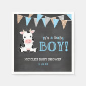 Serviette En Papier Baby shower Chalkboard Cow Boy (Devant)