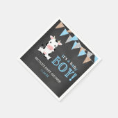Serviette En Papier Baby shower Chalkboard Cow Boy (Coin)