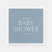 Serviette En Papier Baby shower chambray bleu mignon simple personnali (Devant)