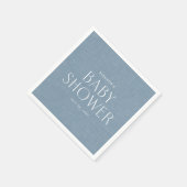 Serviette En Papier Baby shower chambray bleu mignon simple personnali (Coin)