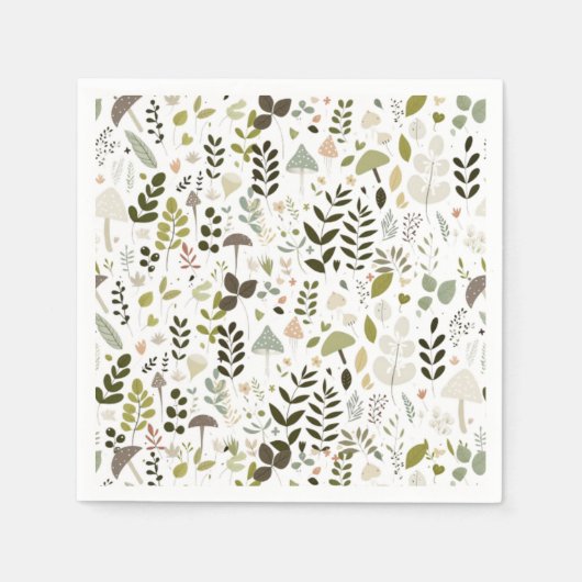 Serviette En Papier Baby shower champignon (Devant)