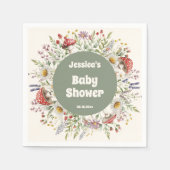 Serviette En Papier Baby Shower Champignon (Devant)