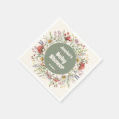 Serviette En Papier Baby Shower Champignon (Coin)