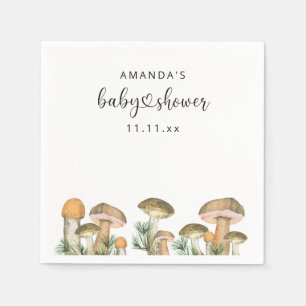 Serviette En Papier Baby shower champignons de forêt