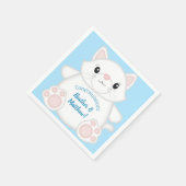 Serviette En Papier Baby shower chat Kitty Blue (Coin)