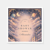 Serviette En Papier Baby Shower Château Spatial (Devant)