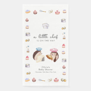 Serviette En Papier Baby Shower Chef Pâtissier Hérisson Fantaisiste