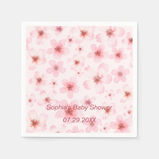 Serviette En Papier Baby shower Cherry Blossoms (Devant)