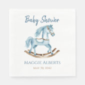 Serviette En Papier Baby shower Cheval Rocheux Garçon bleu Napkin (Devant)
