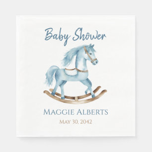 Serviette En Papier Baby shower Cheval Rocheux Garçon bleu Napkin