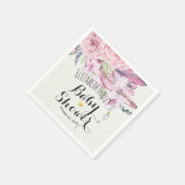 Serviette En Papier Baby shower Chic Aquarelle Boho Plumes florales (Coin)