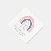 Serviette En Papier Baby shower chic rose et bleu arc-en-ciel (Coin)