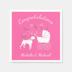 Serviette En Papier Baby shower Chien Boxer Chien Chien Chien Chien ro