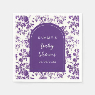 Serviette En Papier Baby shower Chinoiserie d'antiquité violet