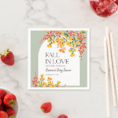 Serviette En Papier Baby shower Chute En Amour Automne Floral Baby (En situation)