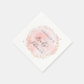 Serviette En Papier Baby shower circulaire d'aquarelle rose pâle (Coin)
