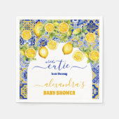Serviette En Papier Baby shower citron bleu italien (Devant)