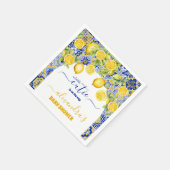 Serviette En Papier Baby shower citron bleu italien (Coin)
