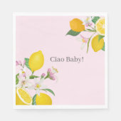 Serviette En Papier Baby shower citron, Ciao bébé, thème italien (Devant)