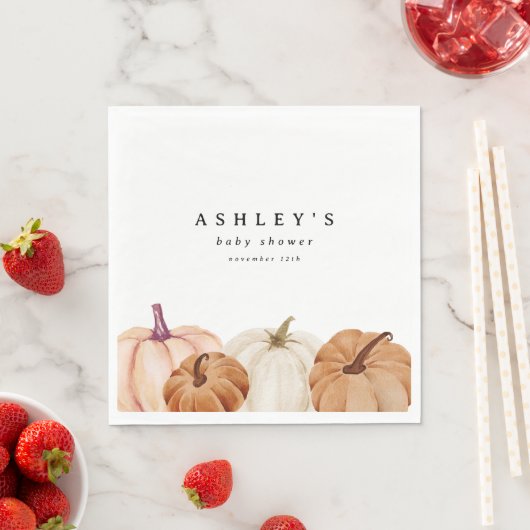 Serviette En Papier Baby shower citrouille (En situation)