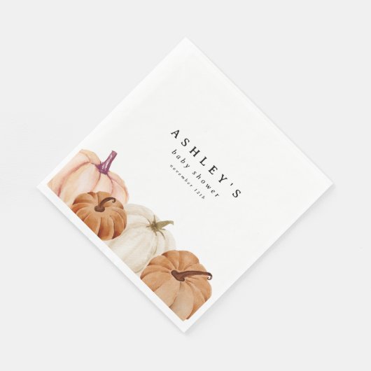 Serviette En Papier Baby shower citrouille (Coin)