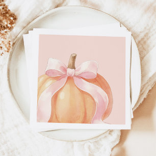 Serviette En Papier Baby Shower Citrouille Arc-en-ciel Rose Automne
