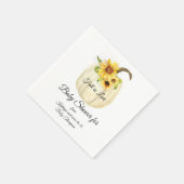 Serviette En Papier Baby shower Citrouille blanc de Sunflower jaune (Coin)