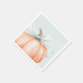 Serviette En Papier Baby shower Citrouille bleu boue aquarelle (Coin)