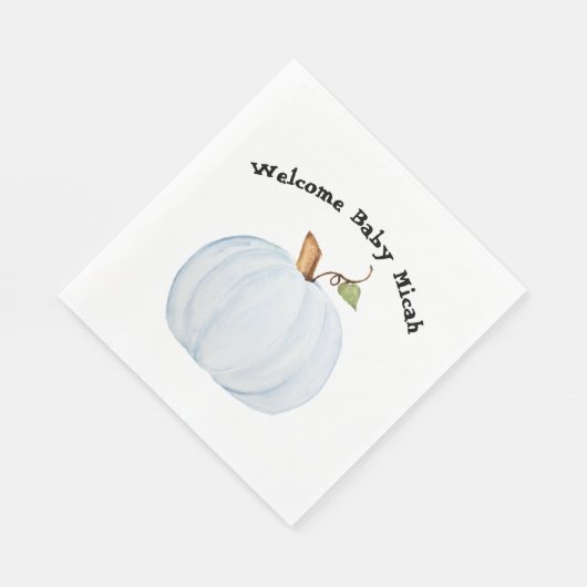 Serviette En Papier Baby shower Citrouille bleu clair Napkin (Coin)