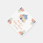 Serviette En Papier Baby shower Citrouille bleu et bleu marine (Coin)