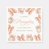 Serviette En Papier Baby shower Citrouille Bow (Devant)