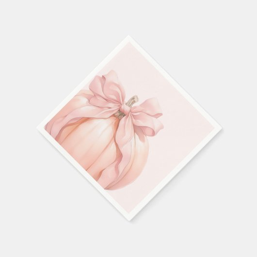 Serviette En Papier Baby shower Citrouille Bow rose (Coin)