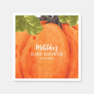 Serviette En Papier Baby shower Citrouille d'automne