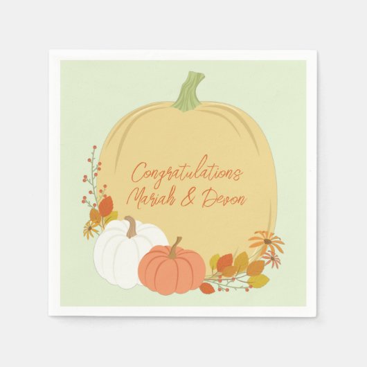 Serviette En Papier Baby shower Citrouille d'automne (Devant)