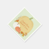 Serviette En Papier Baby shower Citrouille d'automne (Coin)