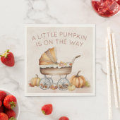 Serviette En Papier Baby shower Citrouille d'automne aquarelle Bienven (En situation)