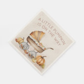 Serviette En Papier Baby shower Citrouille d'automne aquarelle Bienven (Coin)