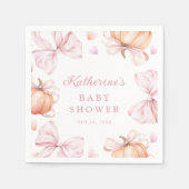Serviette En Papier Baby shower Citrouille de boue rose Aquarelle (Devant)