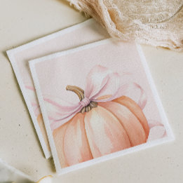 Serviette En Papier Baby shower Citrouille de boue rose Aquarelle