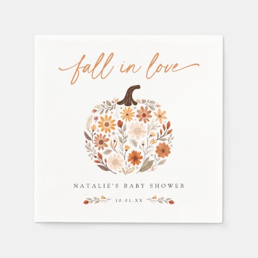 Serviette En Papier Baby shower Citrouille de Fall in Love (Devant)