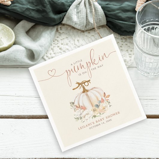 Serviette En Papier Baby shower Citrouille de Fall Little
