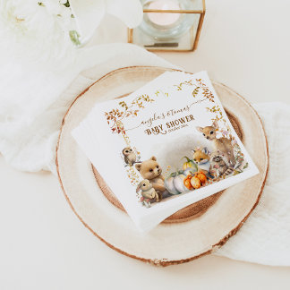 Serviette En Papier Baby shower Citrouille de Fall Woodland Little