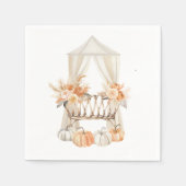 Serviette En Papier Baby shower Citrouille de fleurs d'automne (Devant)