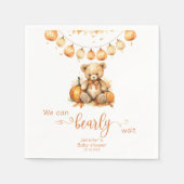 Serviette En Papier Baby shower citrouille de l'ours de boho de l'aqua (Devant)