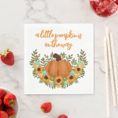 Serviette En Papier Baby shower Citrouille de tournesols neutres selon (En situation)