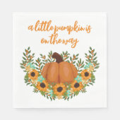 Serviette En Papier Baby shower Citrouille de tournesols neutres selon (Devant)