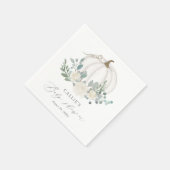 Serviette En Papier Baby shower Citrouille Floral Greenery (Coin)