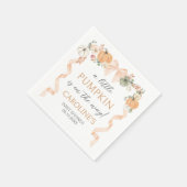 Serviette En Papier Baby shower Citrouille Orange Bow (Coin)