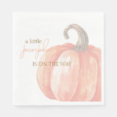 Serviette En Papier Baby shower Citrouille orange de l'aquarelle d'aut (Devant)