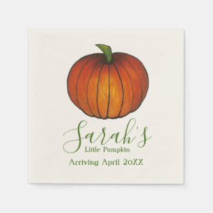 Serviette En Papier Baby shower Citrouille personnalisé Little Orange